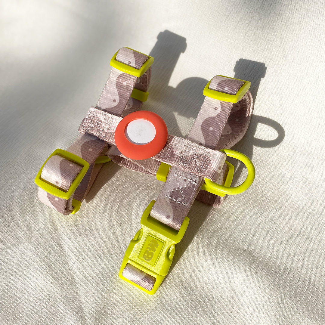 HARNESS WAVY YIN YANG - BEIGE/LIME