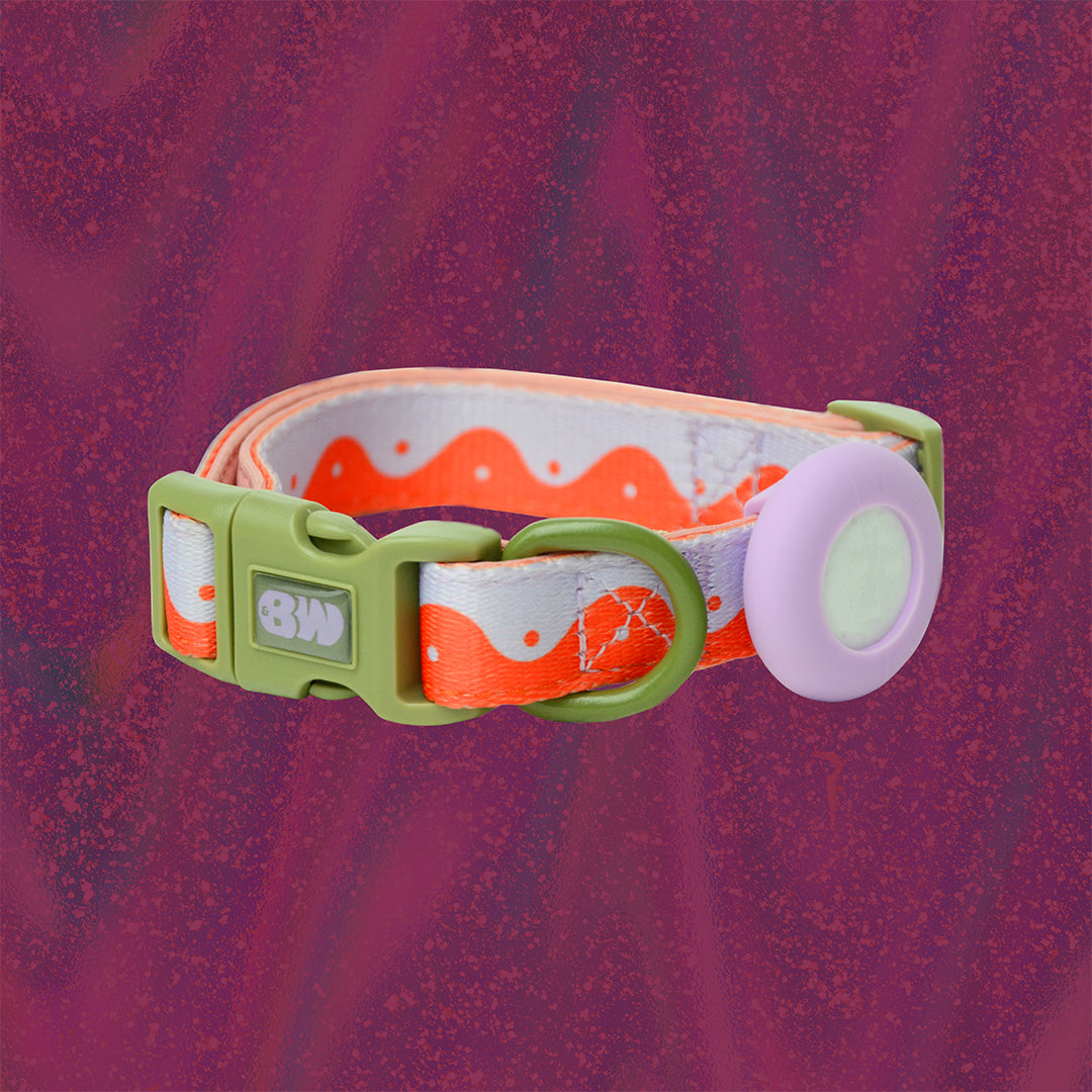 COLLAR WAVY YIN YANG - ORANGE/LILAC