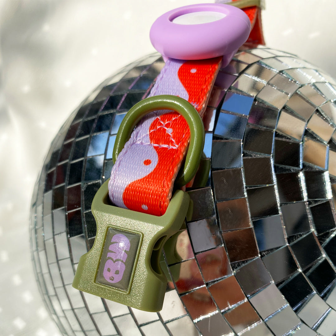 COLLAR WAVY YIN YANG - ORANGE/LILAC