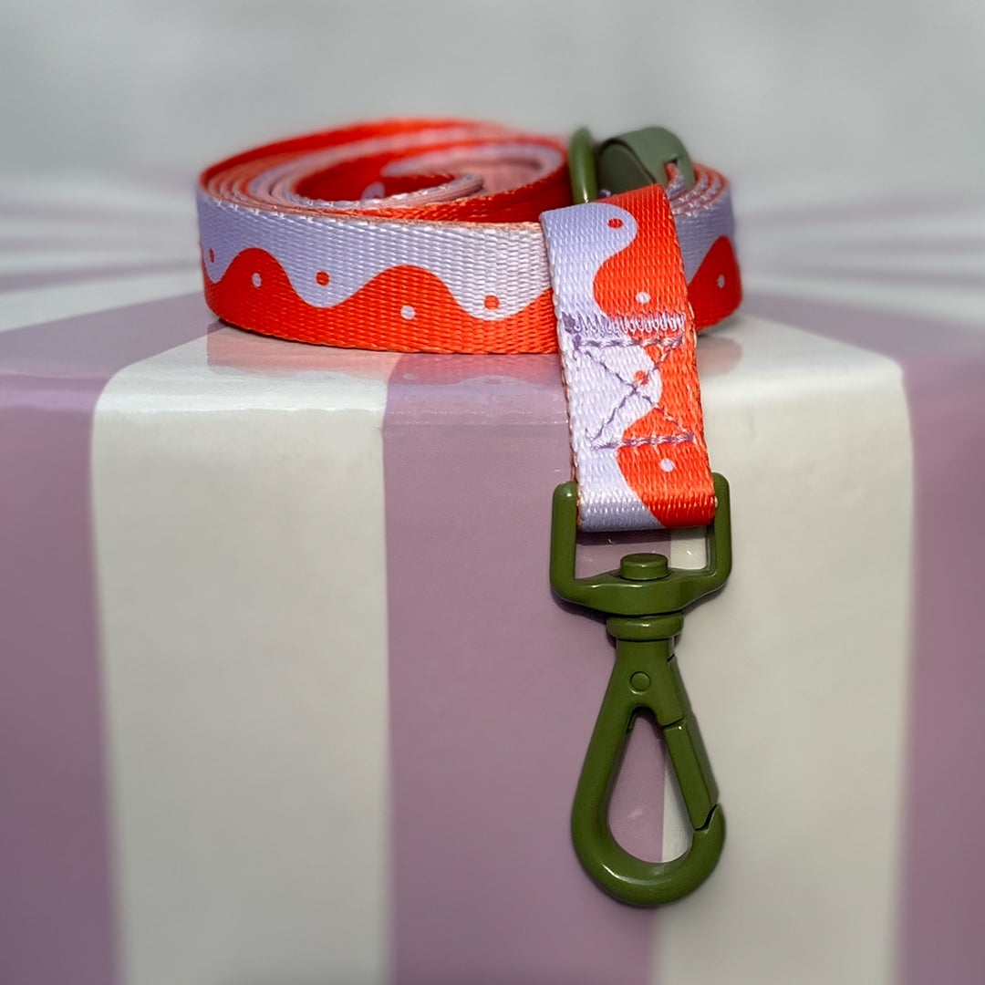 RIEM WAVY YIN YANG - ORANJE/LILA