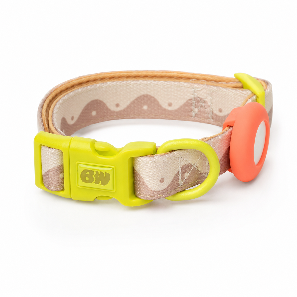 HALSBAND WAVY YIN YANG - BEIGE/LIME